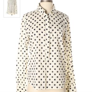 J. CREW Jacquard Dot Popover Shirt